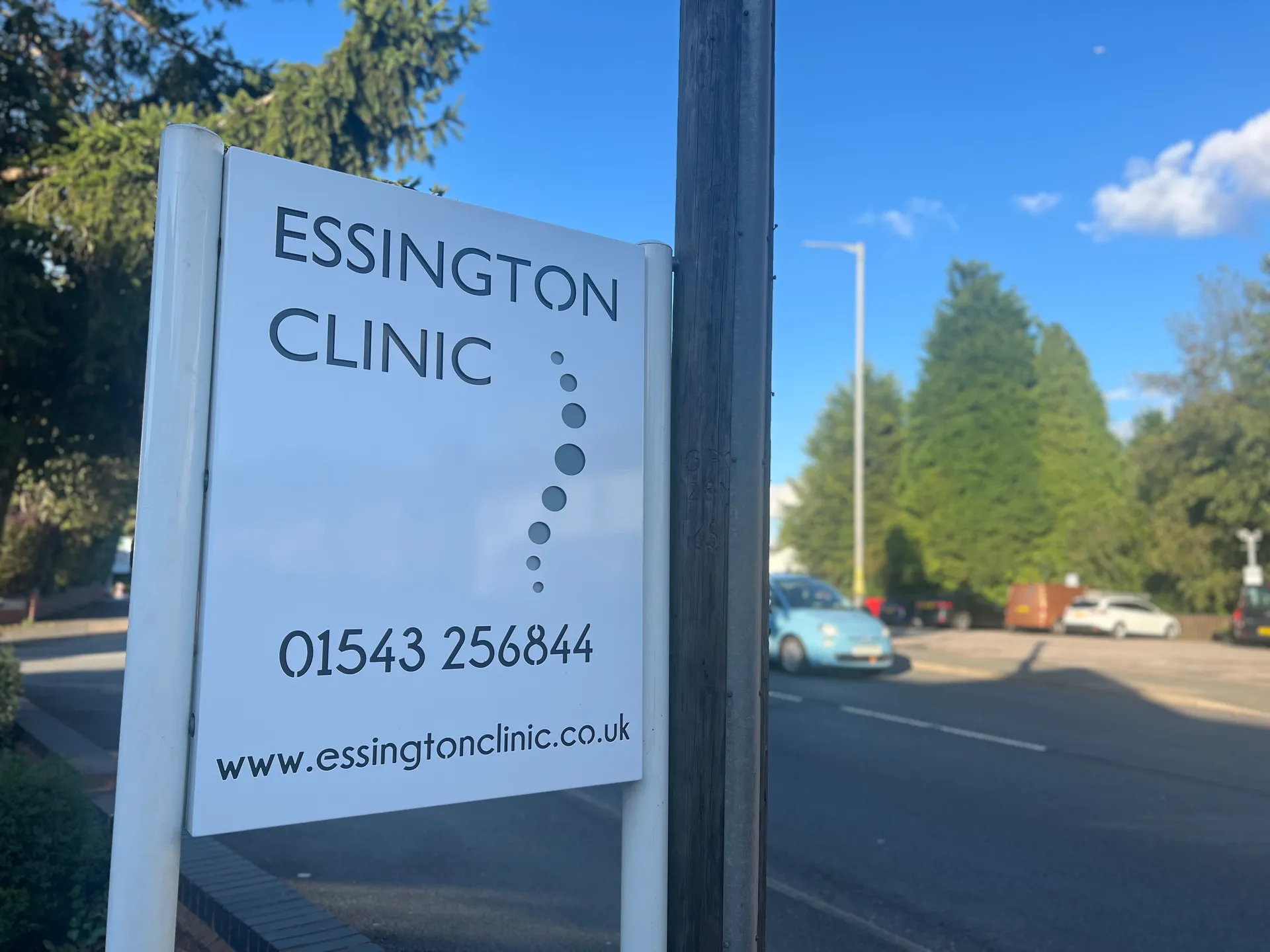 Essington Clinic road sign - Mode Laser Skin Clinic location